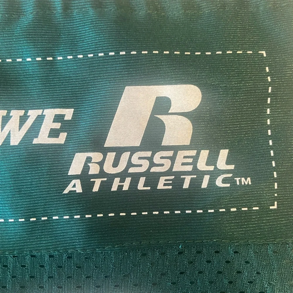 NWOT Russell green Jersey drawstring bag.